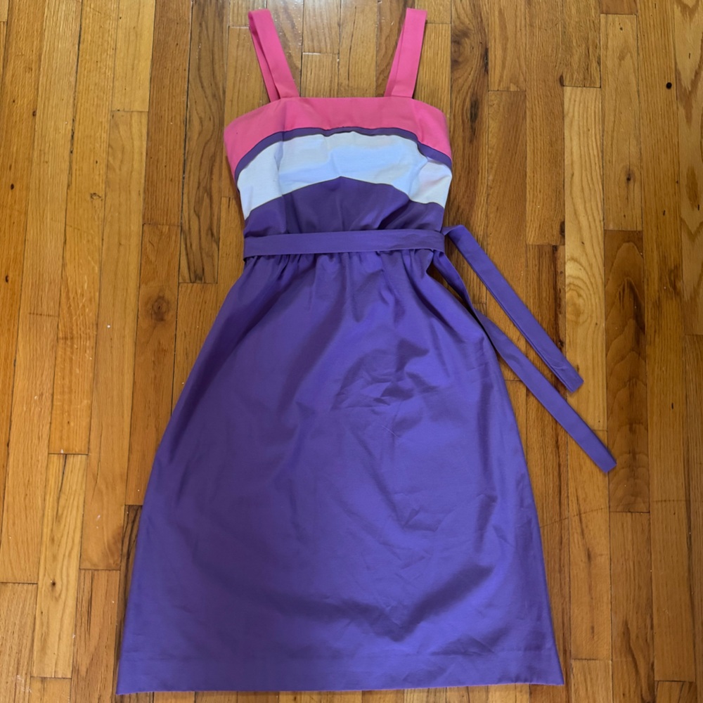 Vintage 70’s Cotton Purple and Pink Midi Dress